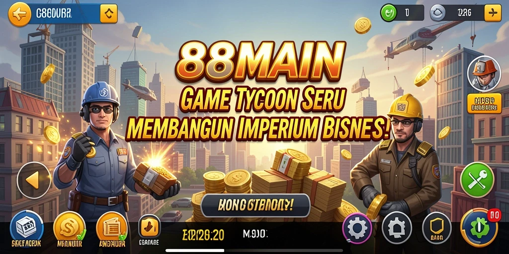 Tangkapan layar utama 88MAIN menampilkan gameplay seru dalam membangun bisnis Tycoon.