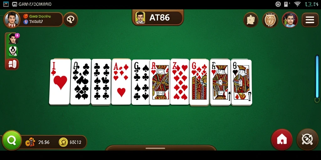 Screenshot gameplay AT866 menunjukkan aksi seru dalam permainan Domino.