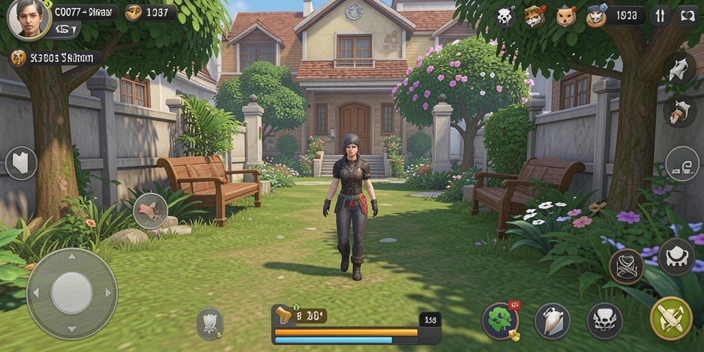 Gameplay C0077 yang interaktif dan penuh warna sedang ditampilkan.