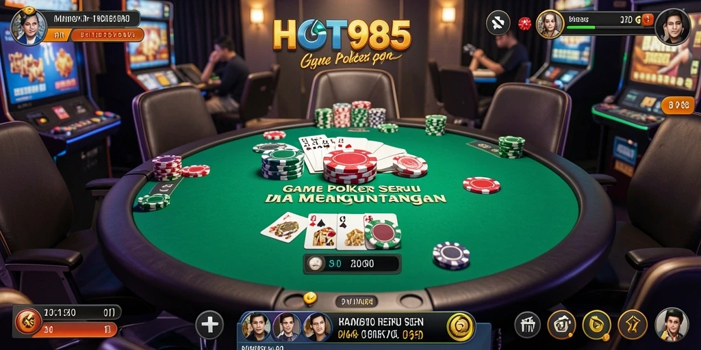 Tampilan gameplay seru dari HOT985 dalam permainan Poker.