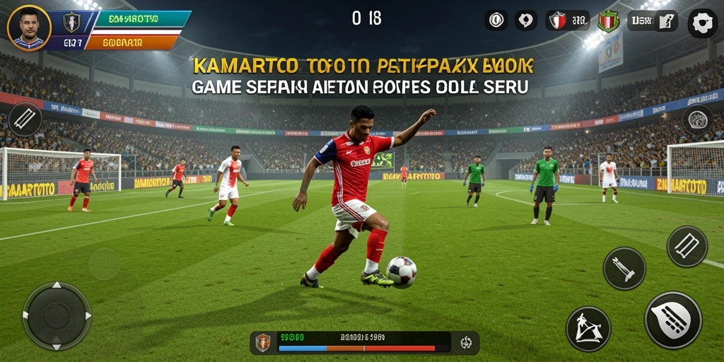 Tampilan gameplay intens KAMARTOTO yang menampilkan aksi sepak bola.