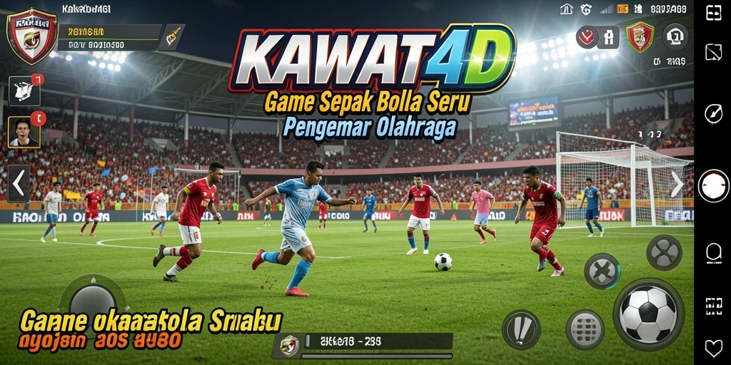 Tampilan awal gameplay KAWAT4D yang menegangkan dalam pertandingan sepak bola.