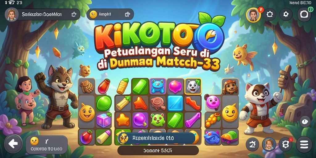 Tangkapan layar gameplay seru KIKOTOTO dengan elemen Match-3.