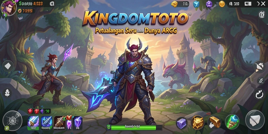 Screenshot gameplay KINGDOMTOTO menampilkan pertarungan action seru dalam dunia fantasi.