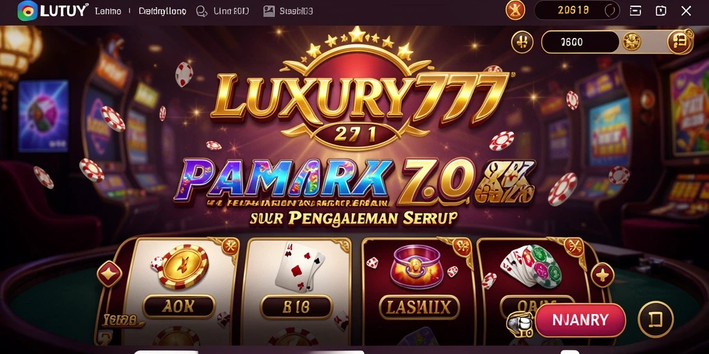 Tampilan menarik dari gameplay kasino LUXURY777 yang mendebarkan.