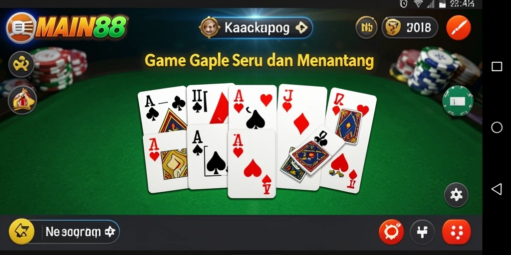 Screenshot gameplay Gaple yang menegangkan dan seru di MAIN88.