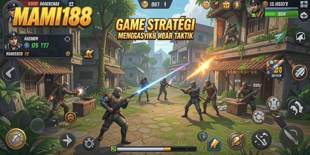 Screenshot gameplay MAMI188 menunjukkan aksi strategi yang intens dan seru.