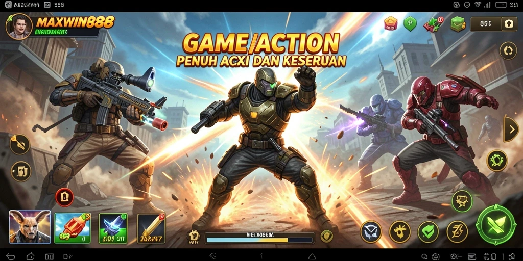 Tampilan seru dari gameplay aksi MAXWIN88 dengan grafis menawan.