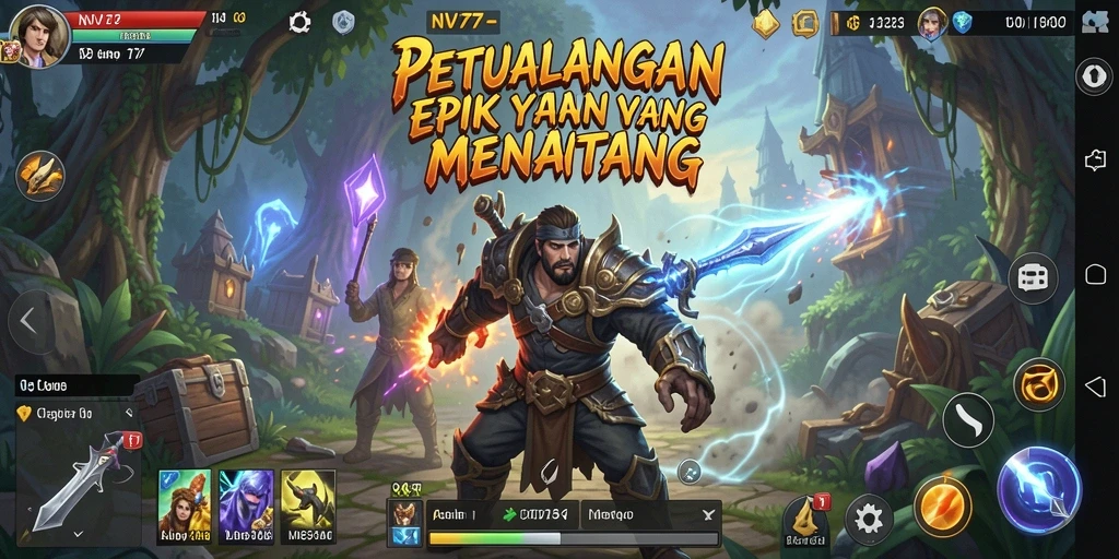 Tampilan gameplay NV77 yang menakjubkan dalam petualangan.