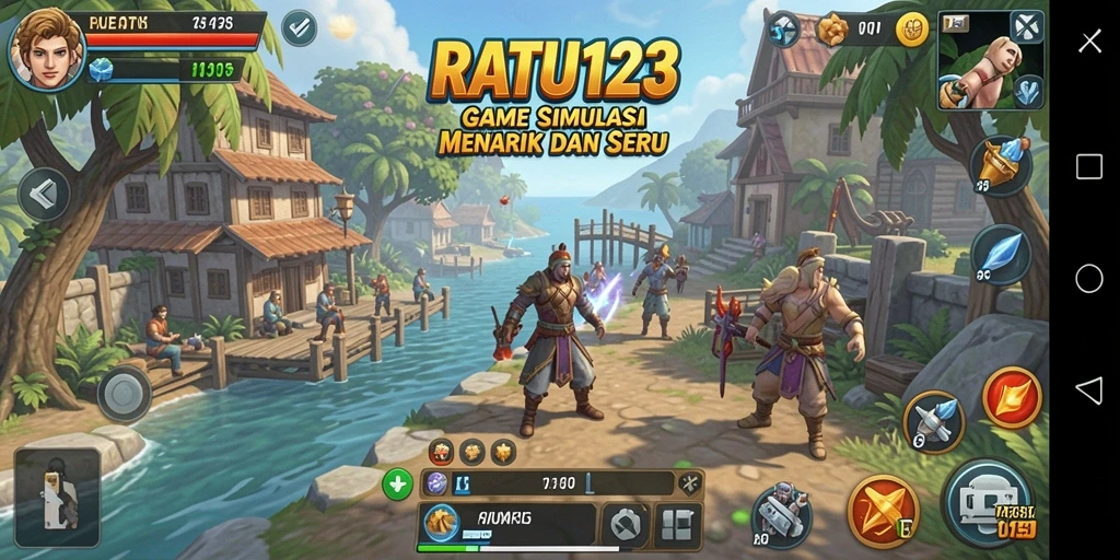 Tampilan gameplay menarik dari RATU123 dengan banyak aktivitas.
