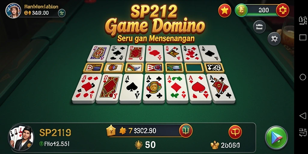 Screenshot gameplay SP212 yang menampilkan aksi seru di papan Domino.