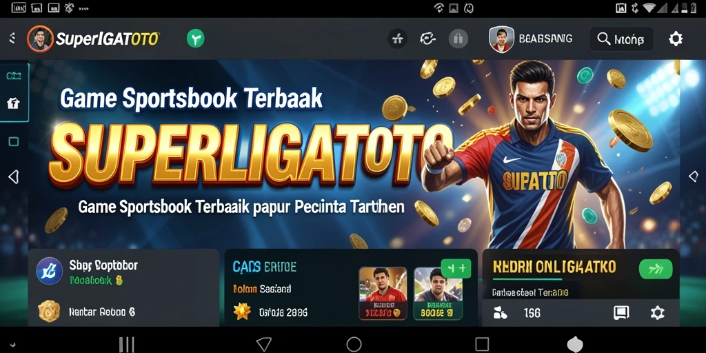 Tampilan utama SUPERLIGATOTO dengan berbagai opsi taruhan olahraga.