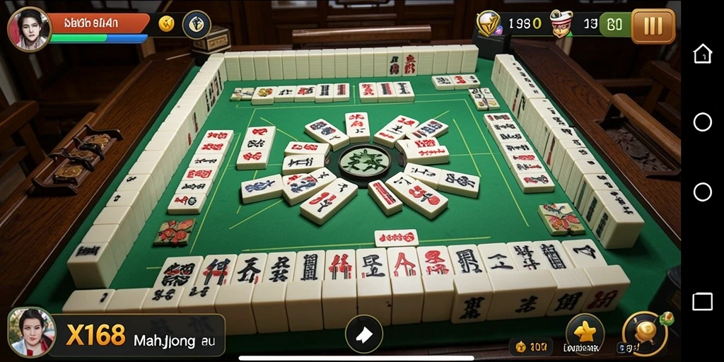 Tampilan gameplay X168 yang menampilkan aksi seru Mahjong.