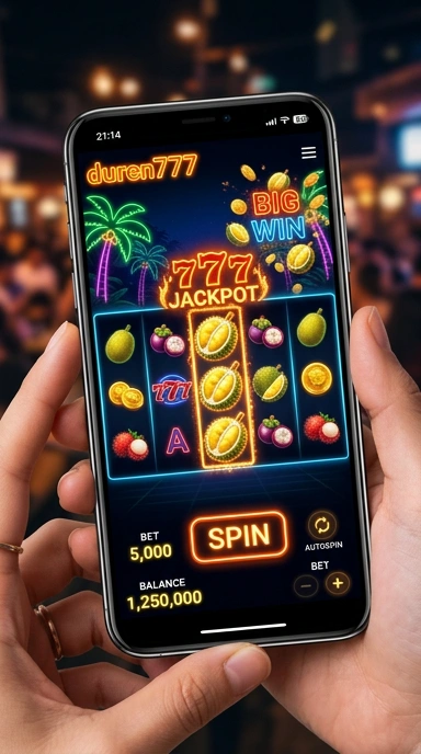 Screenshot antarmuka pengguna aplikasi duren777.